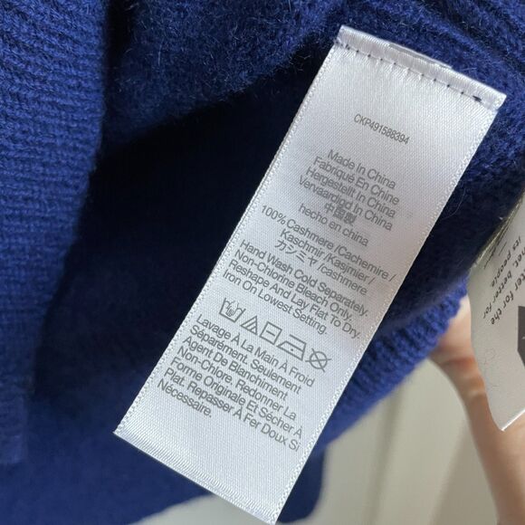 Madewell 100% Cashmere Button-Front Cardigan Sweater Navy Blue XXL - Picture 5 of 6
